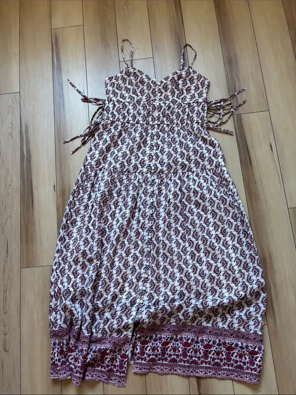 American Eagle Outfitters Burgundy Paisley Midi Dress